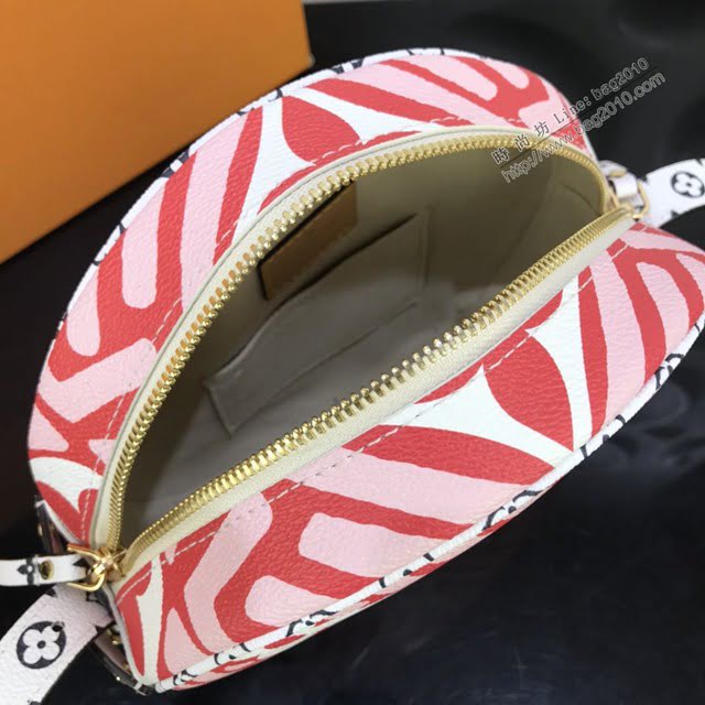 LV包包 LV新款女包 M52294紅印 2020春夏動物花紋圓形小挎包 Boite Chapeau Souple紅色印花手袋  ydh3732